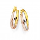 Tri-Tone-Russian-Earrings-in-9ct-Rose-White-and-Yellow-Gold Sale