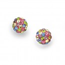 Multi-Colour-Crystal-Ball-Stud-Earrings-in-Sterling-Silver Sale