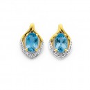 9ct-London-Blue-Topaz-Diamond-Earrings Sale