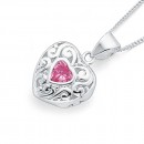 Pink-Cubic-Zirconia-Filigree-Heart-Locket-in-Sterling-Silver Sale