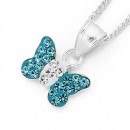 Sterling-Silver-Blue-Crystal-Butterfly-Pendant Sale