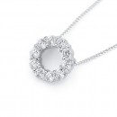 Sterling-Silver-Cubic-Zirconia-Circle-Pendant Sale