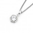 Cubic-Zirconia-Hexagon-Pendant-in-Sterling-Silver Sale