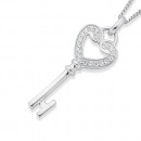 Cubic-Zirconia-Heart-Key-Pendant-in-Sterling-Silver Sale