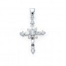 Art-Deco-Cubic-Zirconia-Cross-Pendant-in-Sterling-Silver Sale