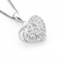 Cubic-Zirconia-Filigree-Puff-Heart-Pendant-in-Sterling-Silver Sale
