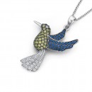Sterling-Silver-Cubic-Zirconia-Hummingbird-Pendant Sale