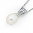 Sterling-Silver-Freshwater-Pearl-Cubic-Zirconia-Pendant Sale
