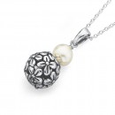 Silver-Pearl-Flower-Ball-Pendant Sale