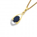 9ct-Sapphire-Diamond-Pendant Sale