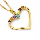 9ct-Diamond-Gemstone-Heart-Pendant Sale