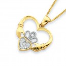9ct-Diamond-Claddagh-Heart-Pendant Sale