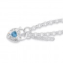 19cm-Belcher-Bracelet-with-Blue-Topaz-Padlock-in-Sterling-Silver Sale