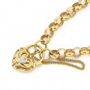 19cm-Belcher-Bracelet-with-Diamond-Set-Padlock-in-9ct-Yellow-Gold Sale