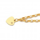 19cm-Oval-Belcher-Bracelet-with-Diamond-Heart-Charm-in-9ct-Yellow-Gold Sale
