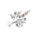 Multi-Colour-Cubic-Zirconia-Tree-Of-Life-Charm-in-Sterling-Silver Sale