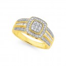9ct-Diamond-Cushion-Shape-Ring Sale