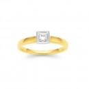 9ct-30ct-Princess-Cut-Diamond-Solitaire-Rubover-Set-Ring Sale