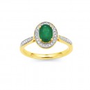 9ct-Emerald-and-Diamond-Halo-Ring Sale