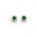 9ct-Emerald-Diamond-Earrings Sale