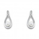 Sterling-Silver-Freshwater-Pearl-Cubic-Zirconia-Studs Sale