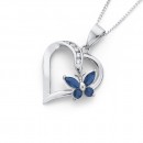 Dark-Blue-Cubic-Zirconia-Butterfly-Heart-Pendant-in-Sterling-Silver Sale