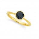 Bezel-Set-Sapphire-Ring-in-9ct-Yellow-Gold Sale