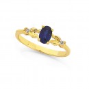 9ct-Created-Sapphire-Diamond-Ring Sale