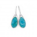 Sterling-Silver-Oval-Turquoise-Drop-Hook-Earrings Sale
