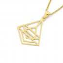 Stainless-Steel-Gold-Tone-Geometric-Pendant Sale