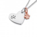 Two-Toned-Sterling-Silver-and-Rose-Gold-Paw-Print-and-Heart-Pendant Sale