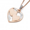 Diamond-Double-Heart-Pendant-in-9ct-Rose-Gold Sale