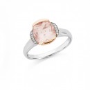 9ct-Two-Tone-Rose-Quartz-Diamond-Ring Sale