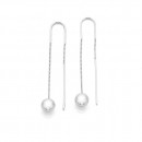 Sterling-Silver-Round-Ball-Thread-Drop-Earrings Sale
