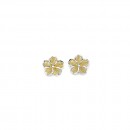 9ct-Two-Tone-Diamond-Cut-Flower-Stud-Earrings Sale