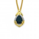 9ct-Blue-Sapphire-and-Diamond-Pendant-Total-Diamond-Weight24ct Sale