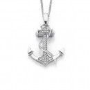 9ct-White-Gold-Anchor-With-Rope-Pendant Sale