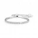 Sterling-Silver-Cubic-Zirconia-Tennis-Drawstring-Style-Bracelet Sale