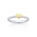 Silver-9ct-Gold-Heart-Ring-with-Diamond Sale