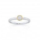 Silver-9ct-Gold-Ring-with-Diamond Sale