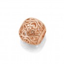 Sterling-Silver-Rose-Gold-Plated-Spiral-Filigree-Addorn-Bead-Charm Sale
