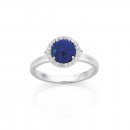 Sterling-Silver-Natural-Lapis-Lazuli-Cubic-Zirconia-Round-Ring Sale