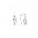 Sterling-Silver-Princess-Cut-Cubic-Zirconia-Hook-Earrings Sale