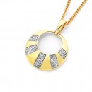 9ct-Open-Circle-Diamond-Set-Sunburst-Pendant Sale