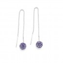Purple-Crystal-Ball-Thread-Earrings-in-Sterling-Silver Sale