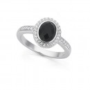 Sterling-Silver-Onyx-Cubic-Zirconia-Oval-Ring Sale