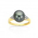 9ct-Tahitian-Pearl-and-Diamond-Ring Sale