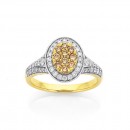 9ct-Oval-Champagne-Diamond-Cluster-Ring Sale