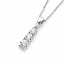 9ct-White-Gold-Three-Stone-Diamond-Drop-Pendant-with-Chain Sale