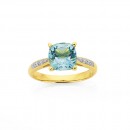9ct-Blue-Topaz-And-Diamond-Ring Sale